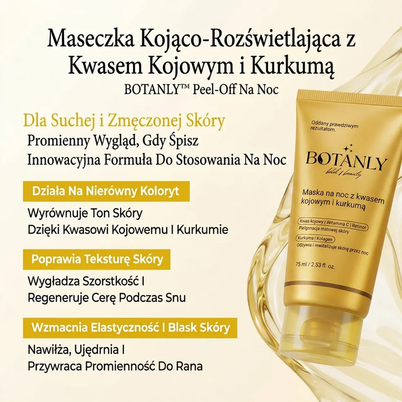 Kolagenowa Maseczka z Kwasem Kojowym Botanly™
